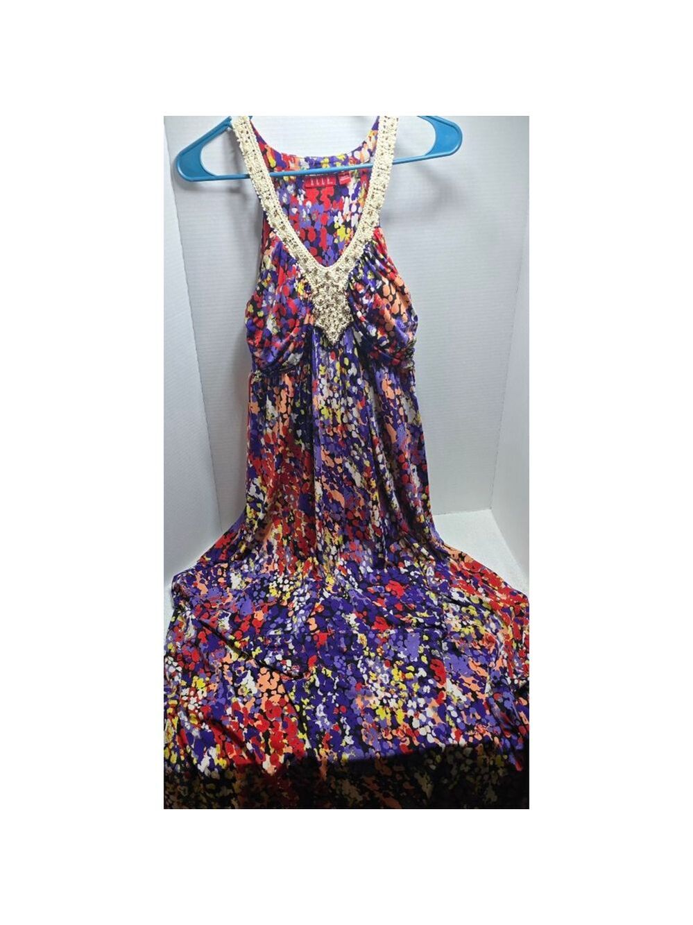 Women's ELLE Floral Maxi Dress S Purple Red long